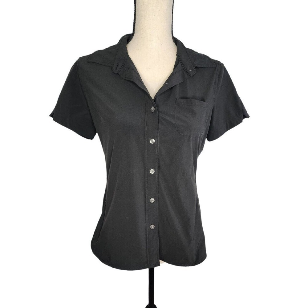 The North Face Performance Vented Stretchy Black Top Shirt Size M